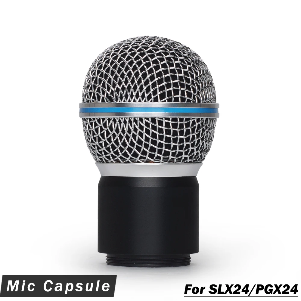 

Microphone Core and Grille With Capsule Replacement Ball Head Mesh for SLX24 PGX24 Wireless System BETA58A Handheld Transmitter