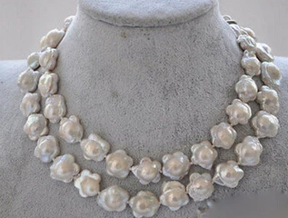 

Jew3107 30" 16mm plum blossom white KESHI REBORN PEARL NECKLACE