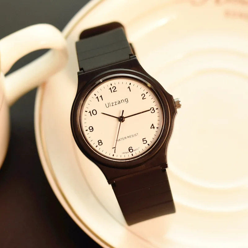 

Fashion Casual Minimalism Women Quartz Wristwatches Simple Silicone Candy Ladies Shell Watches Student Children Gift Watch Hours