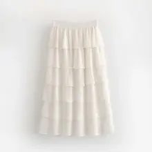 Модные женские LJ55-8368 в европейском и американском стиле, прижимная коса, ламинированные юбки с оборками