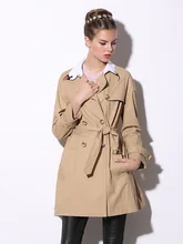 Fashion Autumn Winter 2017 OL Belted Waist Sidekicks Trench Coat Plus Size Windbreaker solid color silm long Double Breasted
