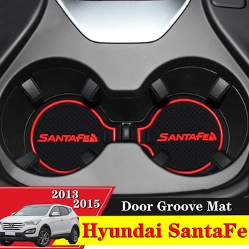 

19x For Hyundai Santa Fe IX45 2013 - 2015 Non-Slip Anti-Slip Rubber Cup Holder Sticker Gate Slot Pad Car Door Groove Mat Styling