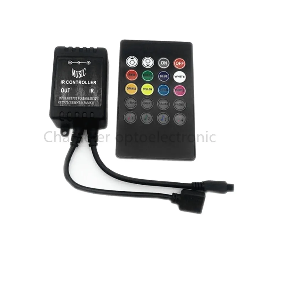 Led Rgb Music Controller Dc1224v 6a 20 Key Sound Sensor Ir Remote
