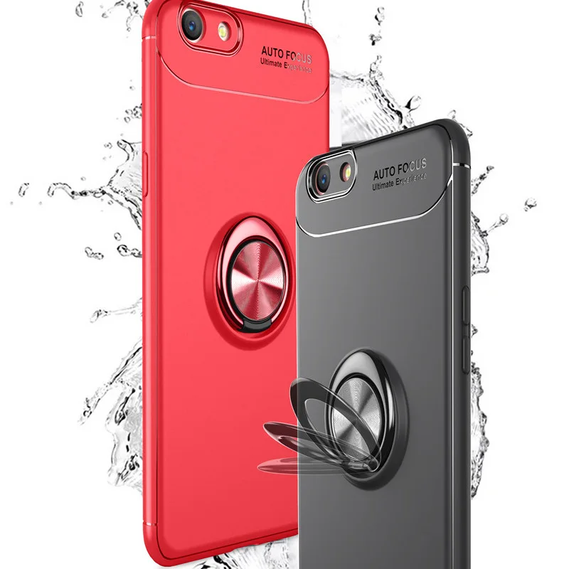 

Luxury High Quality Anti-knock Soft Silicone Back Cover Case For OPPO F1S A59 With Color Ring Bracket