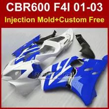100% FIT motorcycle fairing parts for HONDA CBR600 F4I 01 02 03 CBR 600F4i 01 02 03 blue fairings kit cbr 600 f4i 2001 2002 2003