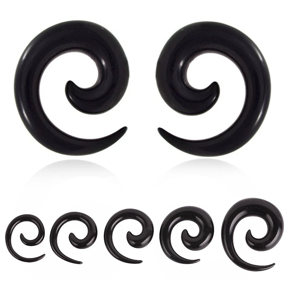 2pcs Acrylic Ear Spiral Plugs Earring Gauges Punk Taper 2pcs Acrylic Ear Spiral Plugs Earring Gauges Punk Taper Expander Plug Tunnel Piercings Stretcher Kits Body Jewelryring In Jewelry From