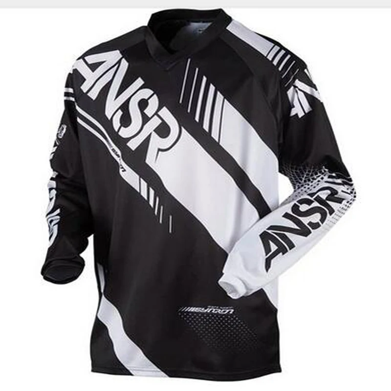

2018 Men's Long ANSR Sleeve Mountain Bike Jersey long motocross DH Downhill Jersey Cycling Clothing Bike Bicycle MX MTB Shirt