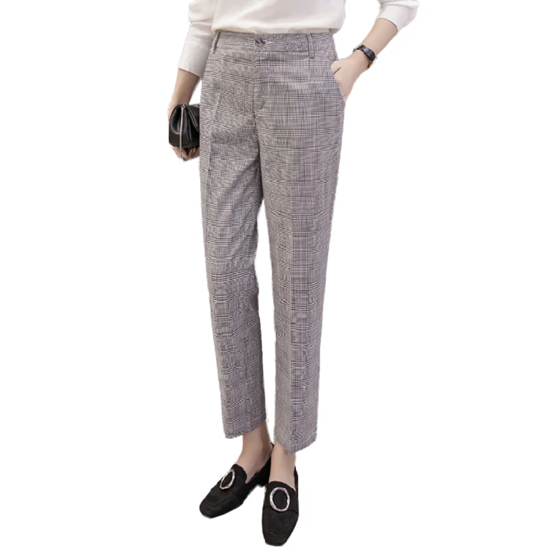 England Style Women Harem Pants High Quality Plaid Pants Pantalon Femme ...