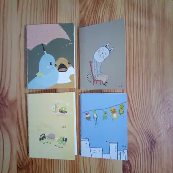 

500PCS Cartoon Handy Little Notebook Korean Cute Daily Memos Notepad Paper Notebook Journal Diary caderno school supplies