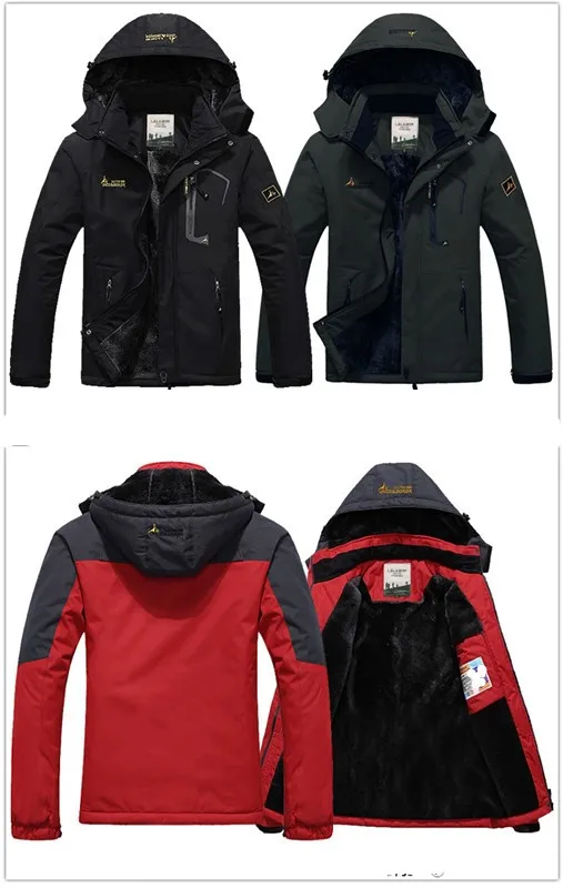 Горячая брендовая зимняя куртка для мужчин размера плюс бархатная теплая ветровка с капюшоном зимнее пальто для мужчин JK368