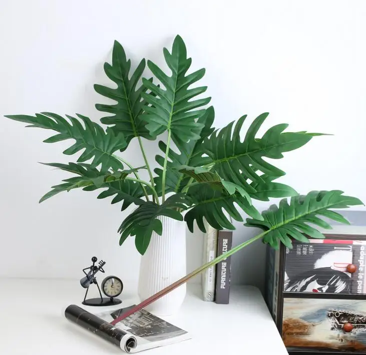 Monstera Ceriman, 5 шт., секущийся филодендрон, листья, зеленые листья, украшение, искусственный цветок, аранжирование, ветки