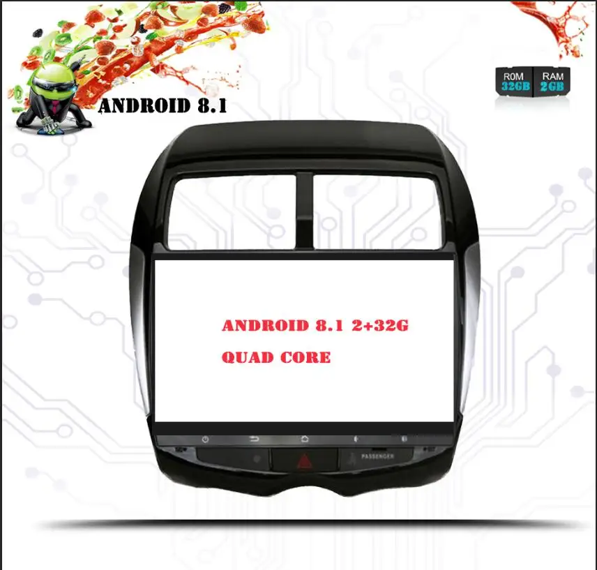 Ips Восьмиядерный Android автомобильный dvd для Mitsubishi ASX 2010- с gps-навигацией Радио Видео автомобильный стерео Мультимедийный Плеер - Цвет: Android 8.1 2G 32G