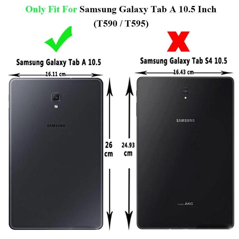 Чехол для планшета Funda для samsung galaxy Tab A 10,5 SM-T590 T595 из искусственной кожи, чехол-подставка для samsung Tab A2 10,"+ пленка+ ручка