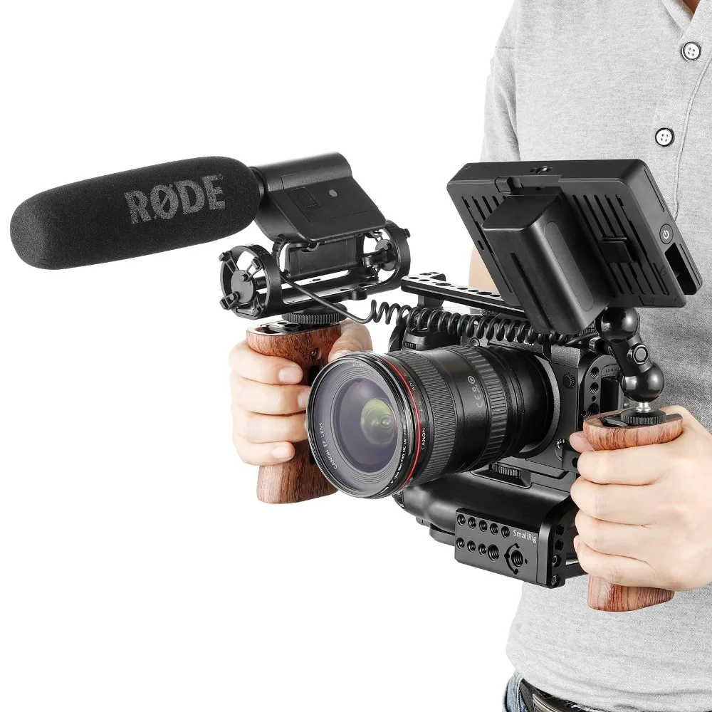 SmallRig Регулируемый DSLR деревянный Камера Ручка Универсальный боковые зеркала