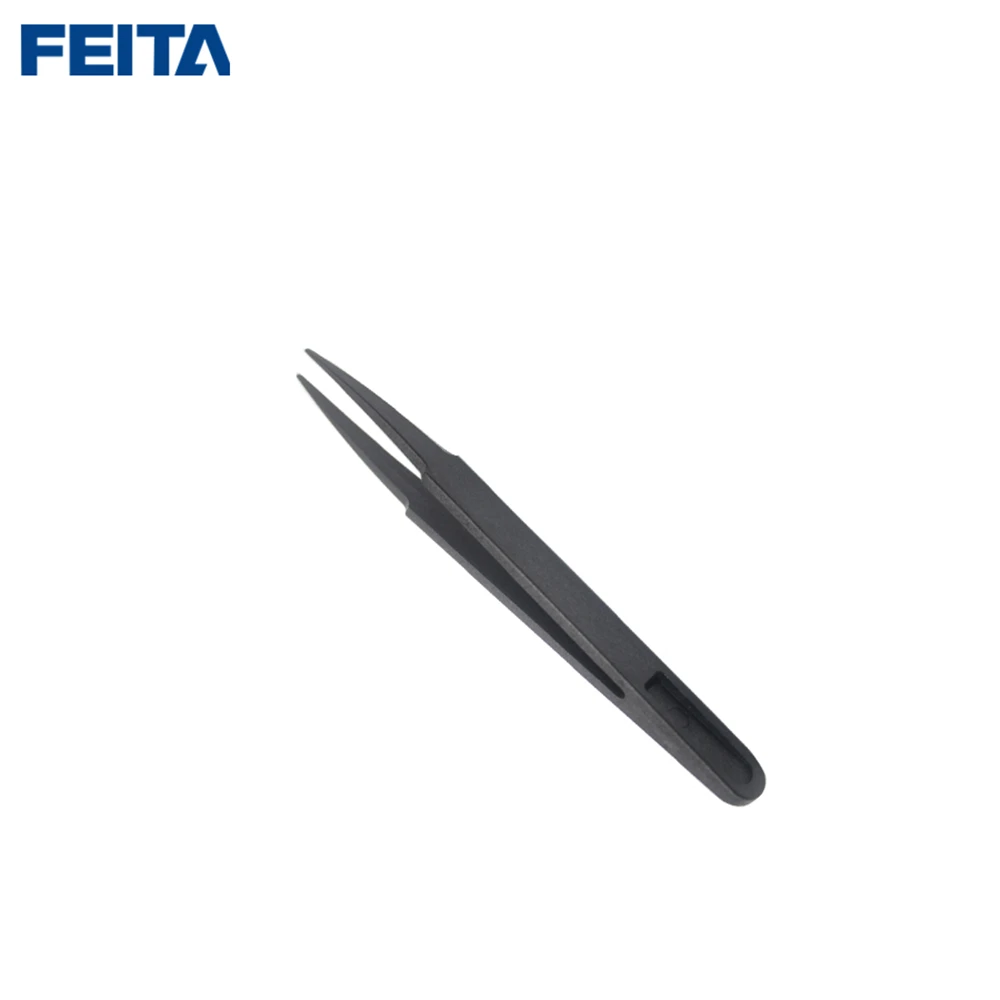 FEITA 6 шт./компл. 93301 черные антистатические пластиковые пинцеты Углеволокно