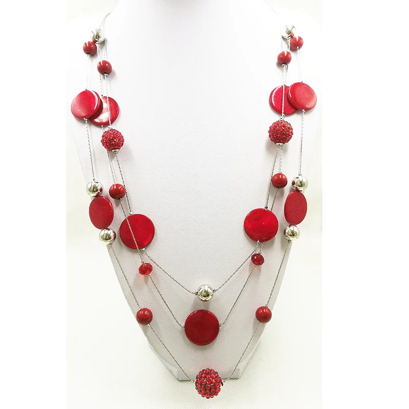 Новый дизайн длиной три слоя оболочки очарование кулон Цепочки и ожерелья для Для женщин Jewelry себе подарок