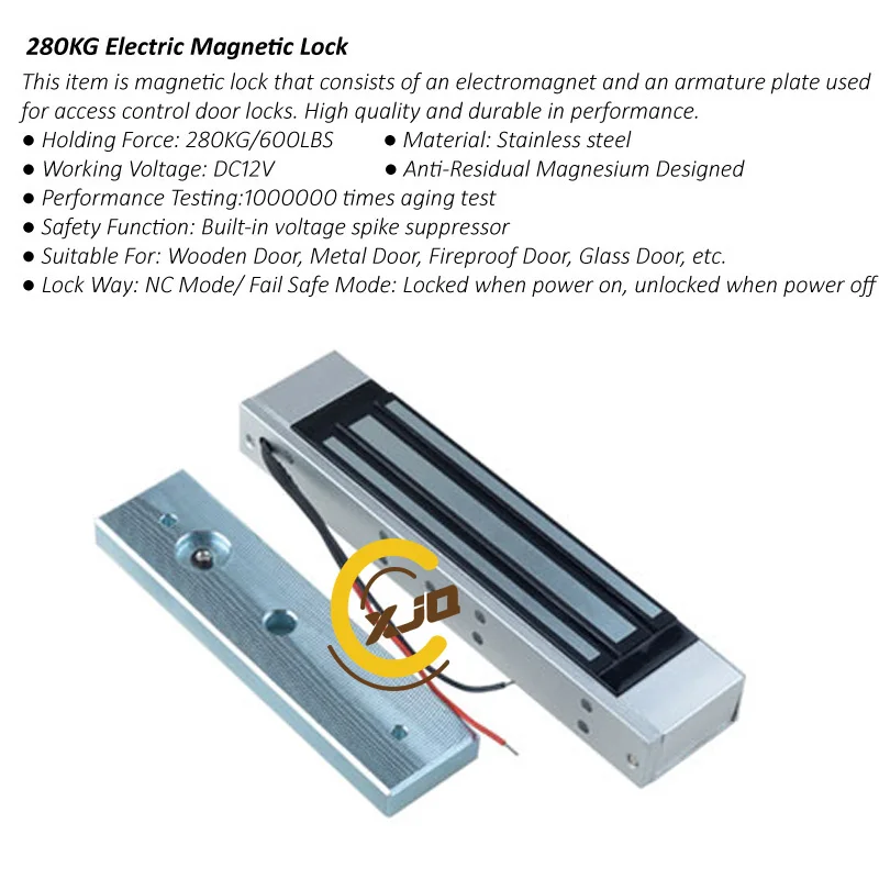 XJQ 280 кг 600lbs магнитный замок выходной сигнал электрический контроль доступа электромагнитные одиночные электронные замки с 5 проводами