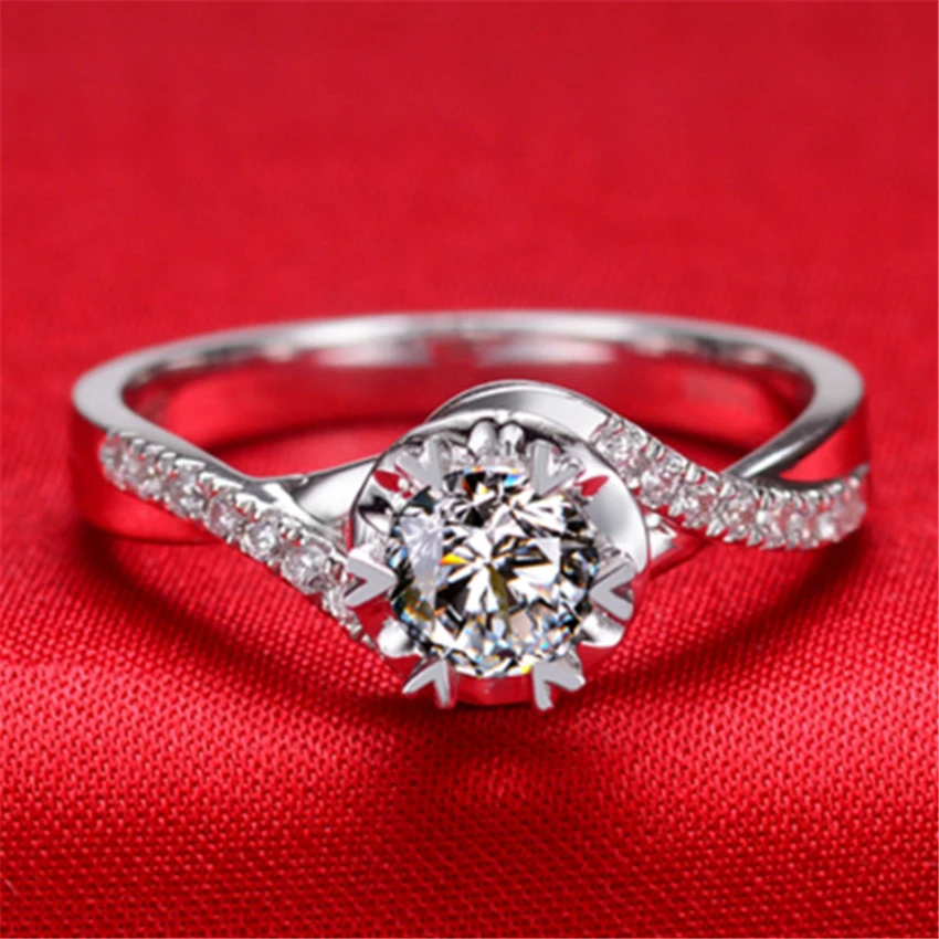 0.45Ct Exquisite Ring for Lover Royal Design Lead Fine Silver White ...