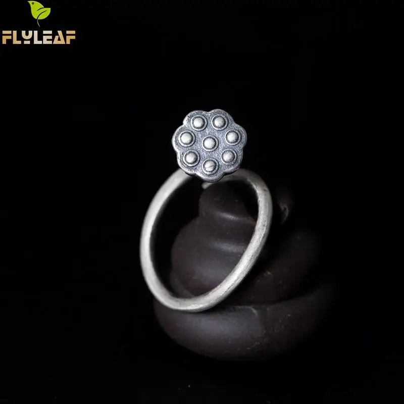 

Flyleaf New Hot Sales Lotus Seeds Open Rings For Women 100% 925 Sterling Silver Lady Trendy Party Fashion Jewelry