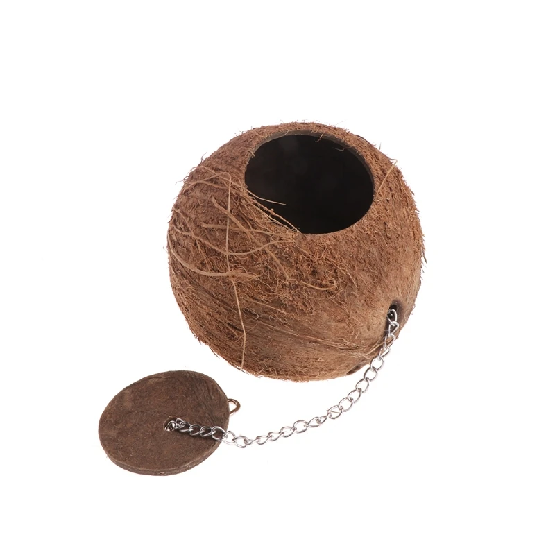 1 шт. Птичье гнездо для попугая натуральный кокосовый орех подвесной цепная клетка игрушки-качели дом Финча