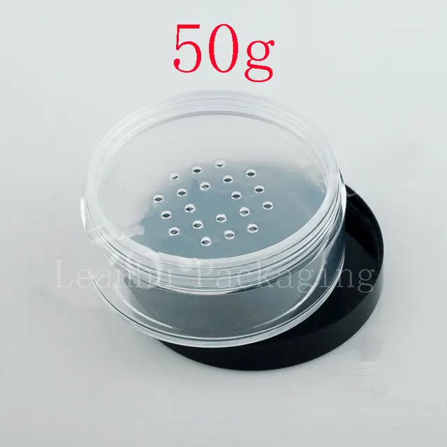 50g X 30 small empty clear plastic jars containers with sifter for