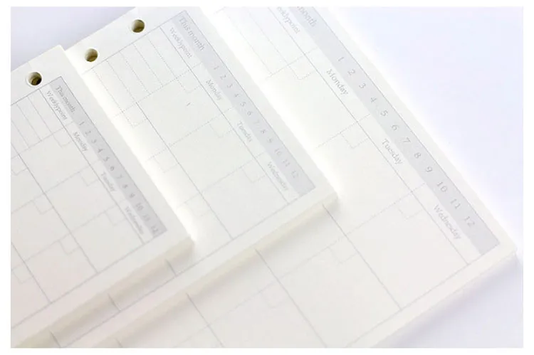 6 A5 A6 A7 Woodfree Printing Paper Planner Inner Pages For Filofax Creative Office Notebook Spiral Filler Papers Binder Inner Page