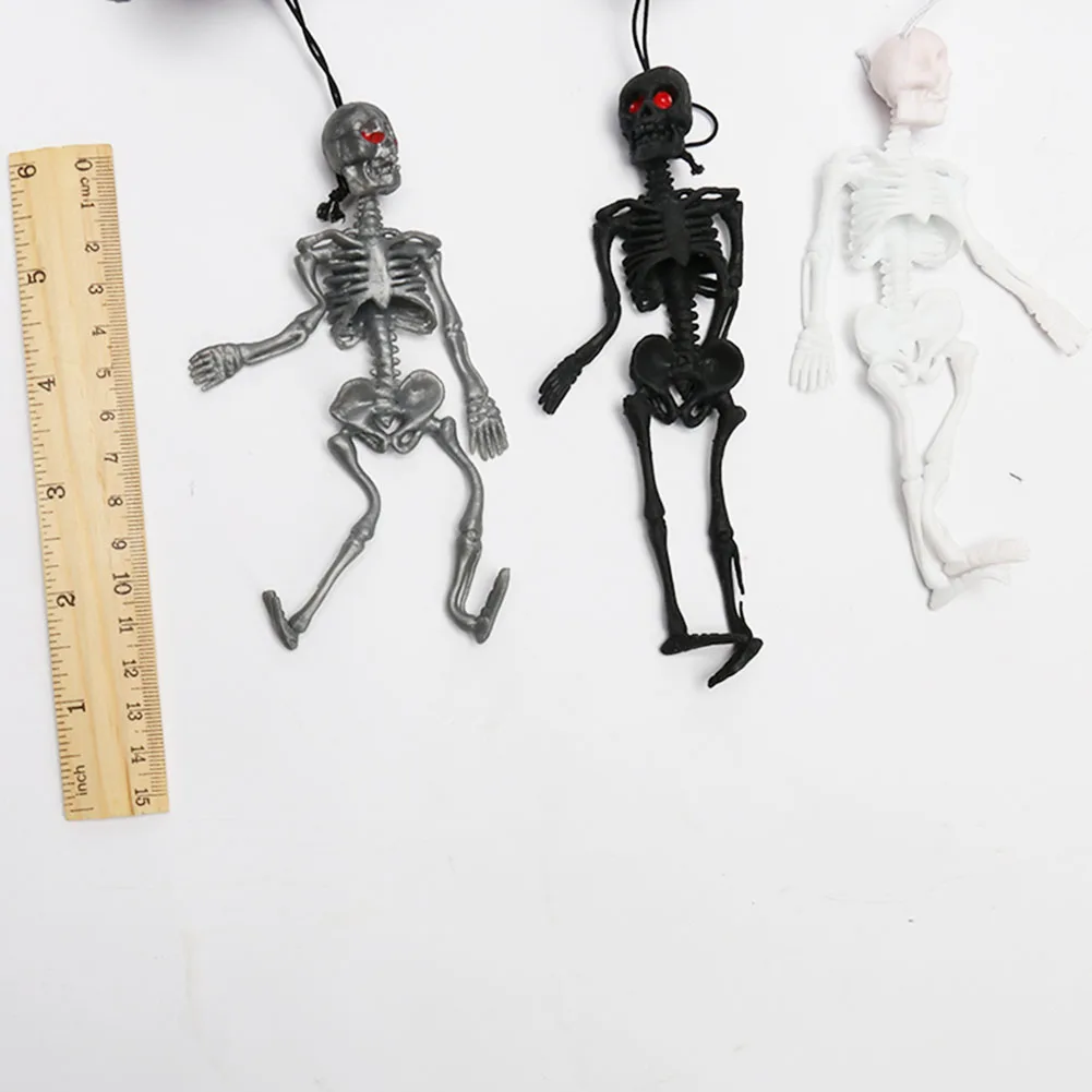 1 шт случайные забавные трюки игрушка Реплика светящийся череп скелет модель для Хэллоуина брелок с рисунком из игры Декор вечерние вещи кулон игрушки