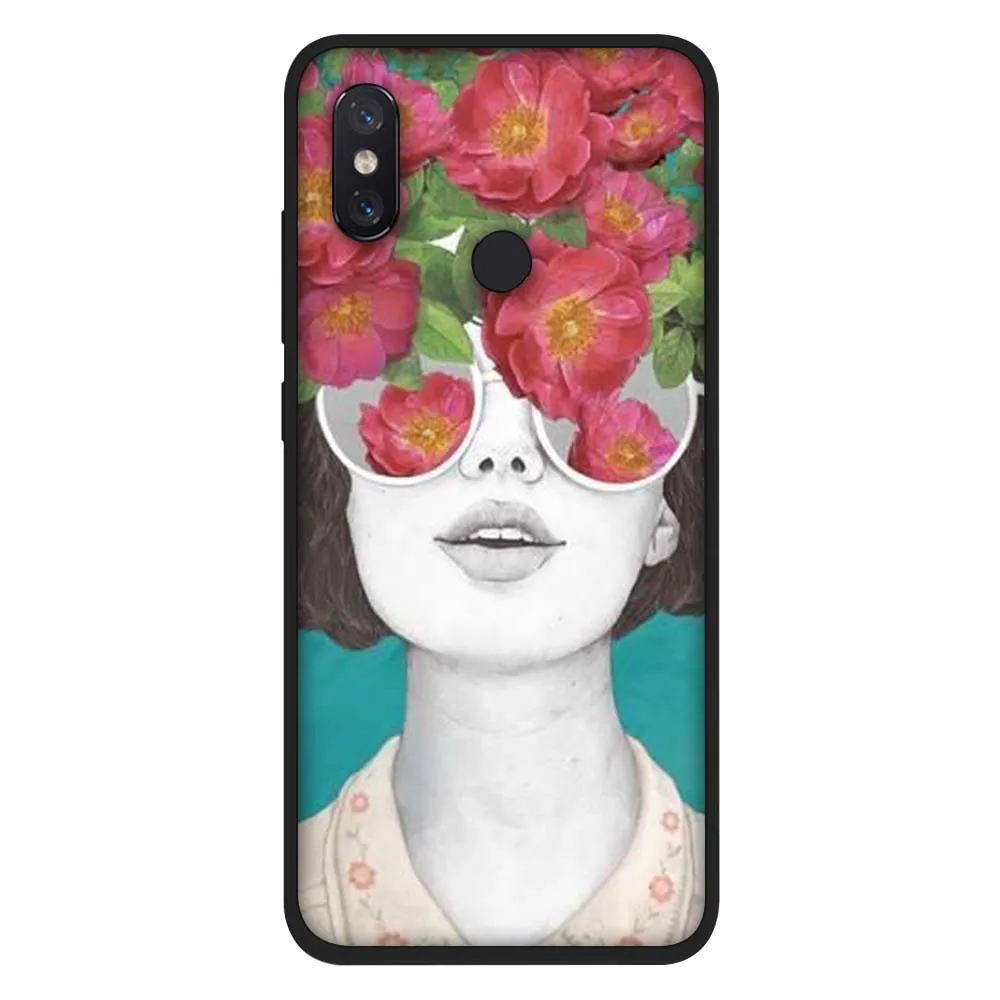 Силиконовый чехол для телефона из ТПУ с изображением девушки в цветах Xiaomi Redmi 7A 8A