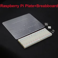 DIY Raspberry Pi Acrylic Experiment Plate + MB-102 830 Point Breadboard compatible Raspberry Pi 2 Free Shipping