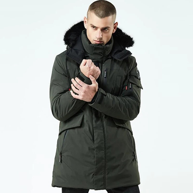 Зимняя мужская куртка с меховым капюшоном, толстое теплое длинное пальто, зимняя одежда для мужчин, военный Тренч, пальто, парка, Chaqueta Hombre Invierno