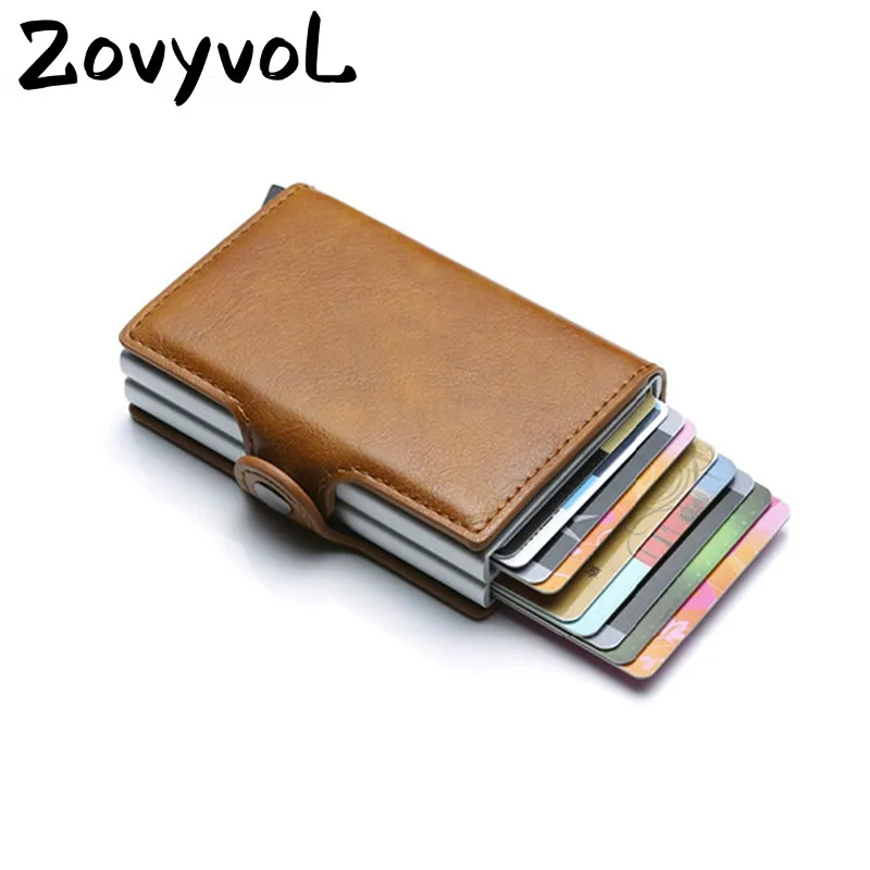 

ZOVYVOL 2019 Unisex Business Credit Card Holder Wallet Metal Blocking RFID Wallet ID Card Case Aluminium Travel Purse Wallet