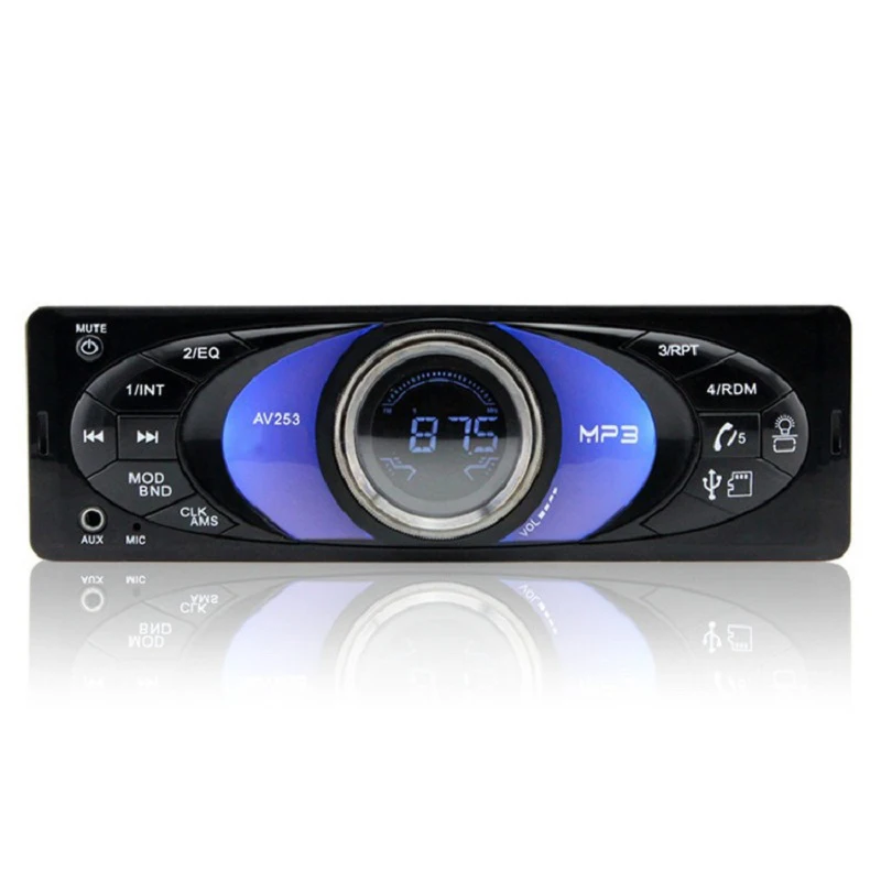 1 Din мультимедийный музыкальный плеер Поддержка Bluetooth USB TF AUX FM AM громкой связи MP3 автомобильный радиоприемник с Bluetooth автомагнитолой
