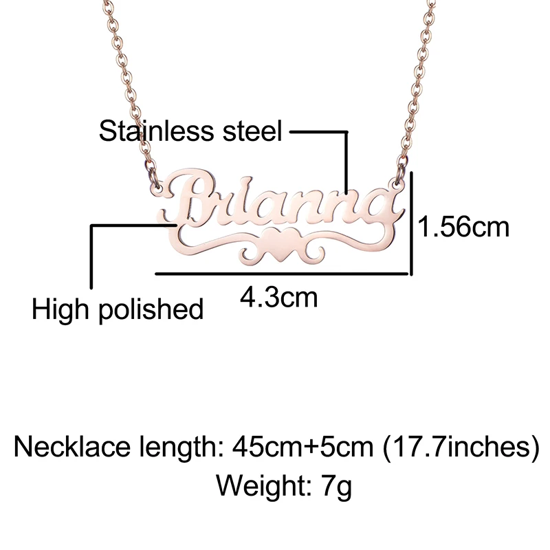 Индивидуальное модное ожерелье из нержавеющей стали 316L именной, буква Золотое колье Ожерелье Подвеска табличка подарок свадьба
