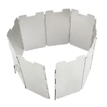 9 Plates Wind Deflectors Foldable Outdoor Camping Cooking Cooker Gas Stove Wind Shield Screens Windshield LKT