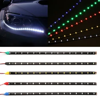 

12V 11.8" 15SMD Waterproof LED Daytime Running Lights 30cm Car Flexible LED Strip Light Decorative Car DRL Car-Styling