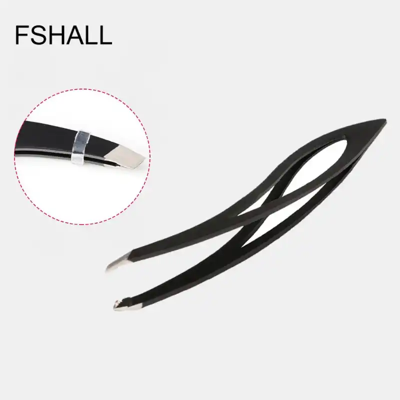 1pc Pro Stainless Steel Camber Black Eyebrow Maintenance Tool