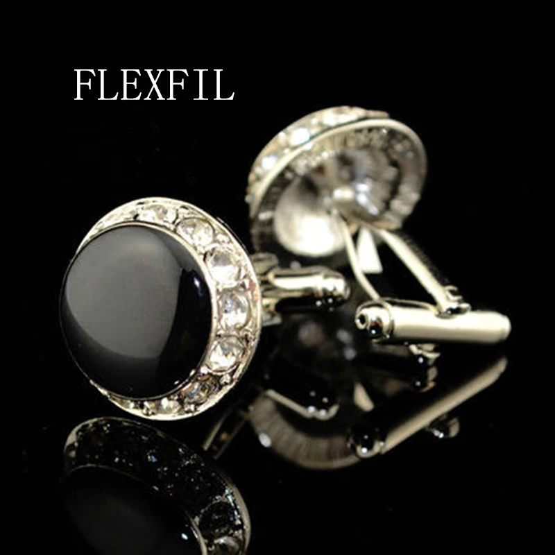 

Luxury shirt cufflink for mens gift Brand cuff button Crystal cuff link Gold High Quality gemelos abotoadura Jewelry Free