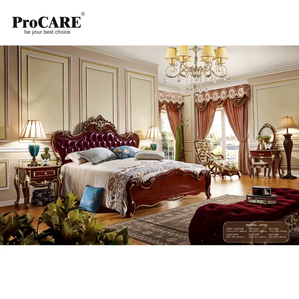 بروكار 5 نجوم الفاخرة فندق غرفة بابا الصين الطبيعي الخشب غرفة نوم مجموعات تصميم-6036