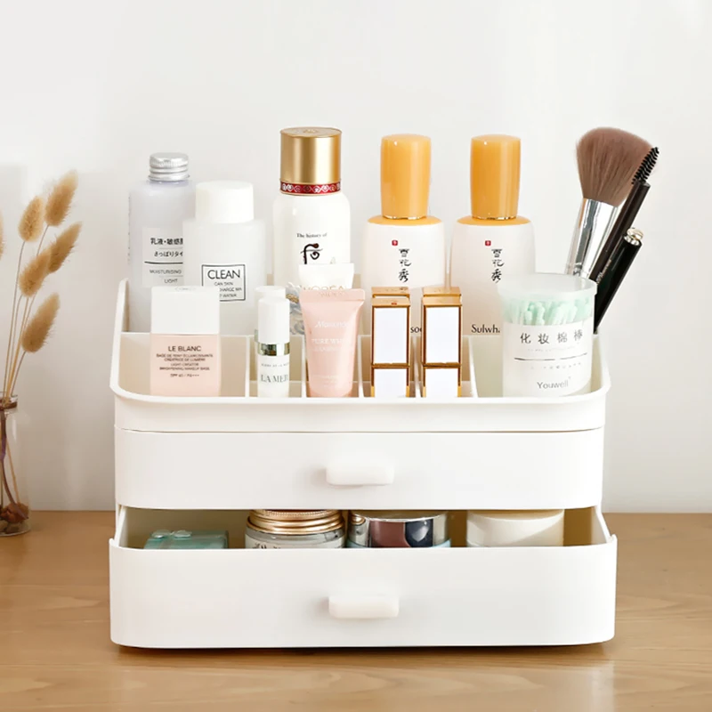Large Capacity Drawer Cosmetic Storage Box Desktop Jewelry Lipstick Makeup Skin Care Mask Organizer Sundries Container Rack