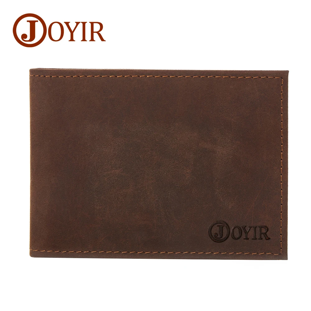 

JOYIR 2017 NEW Men Genuine Leather Drive License Holder Crazy Horse Leather Credit Card Holder Fashion Solid Men Wallet K014