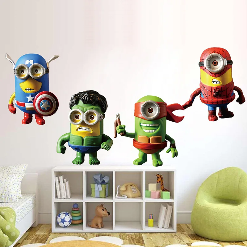 Wholesale Cartoon Despicable me 2 minions wall sticker decals Kids room