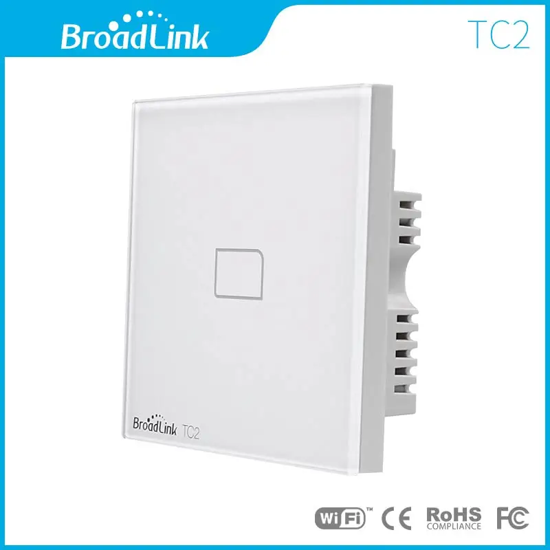 Broadlink TC2 Smart Wi-Fi настенный светильник сенсорный выключатель 1/2/3 сенсорный РФ пульт дистанционного управления "умный дом" настенный сенсорный выключатель работает с Rm Pro - Цвет: 1GANG UK