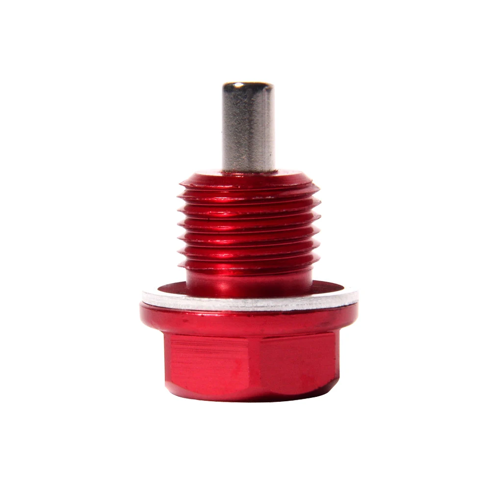 1STK M14X1.5 ANODIZED ALUMINUM Magnetische Oil Drain Plug BOLT w/ Washer Engine Oil Pan Screw For Honda - Название цвета: RED