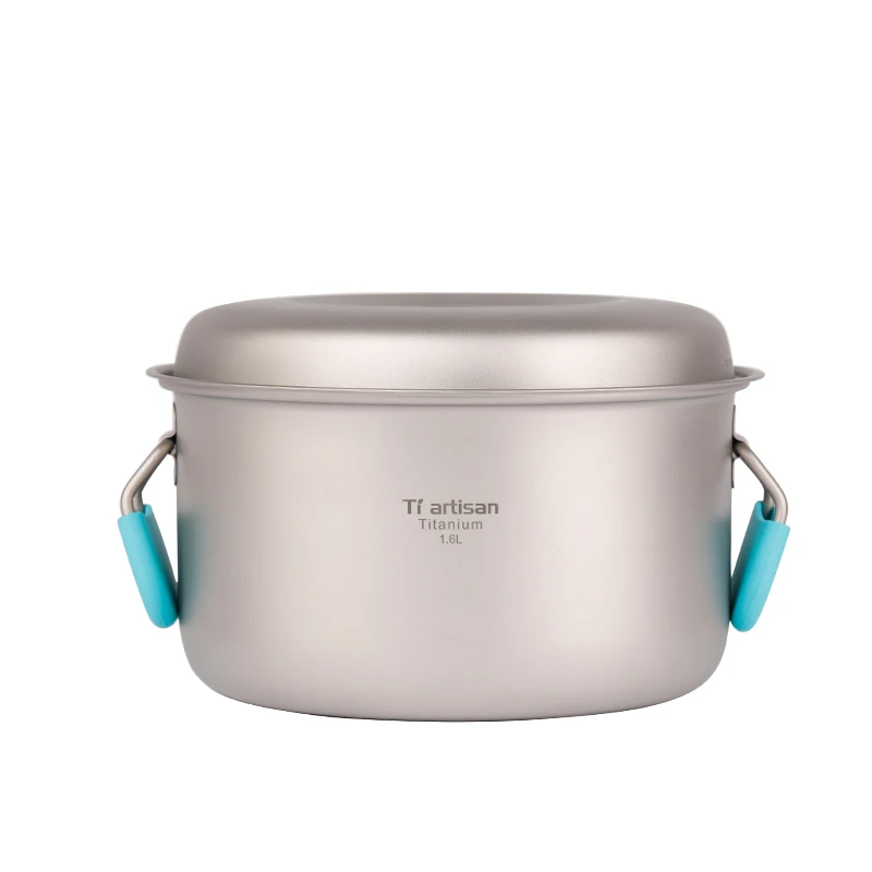 Tiartisan Pure titanium pot set folding portable cooking Pot and multi-function outdoor camping Cookware Ta8501Ti