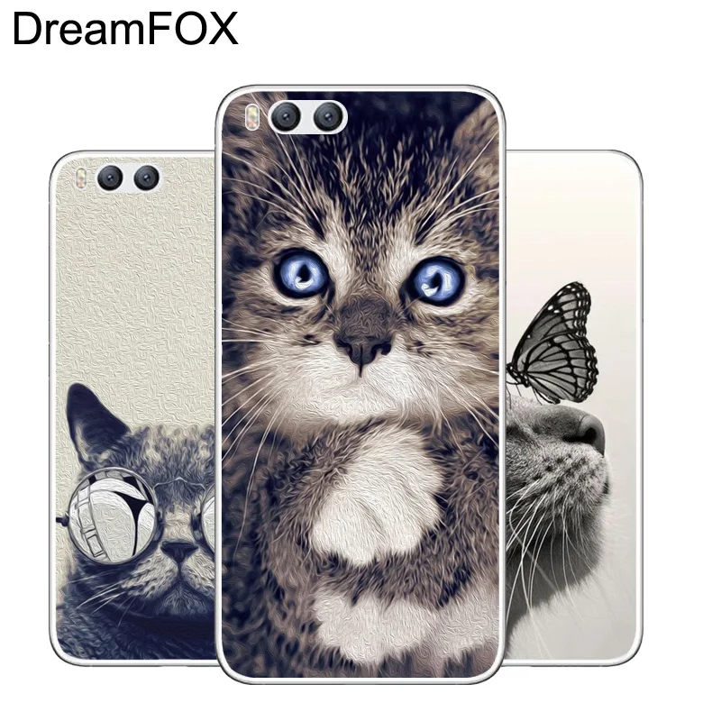 DREAMFOX M202 Cute Cat Soft TPU Silicone Case Cover For Xiaomi Mi Note 2 3 4 5 6 8 SE M5 4C 4S 5C 5S 5X 6X A1 Plus |