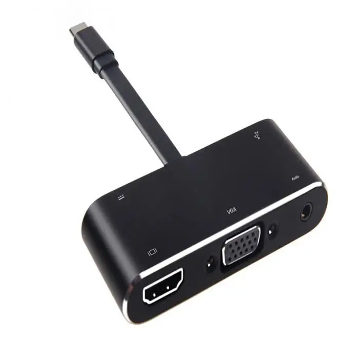 USB C к HDMI адаптер 4 K type-C к HDMI/VGA/аудио/USB 3,0 порт + USB C порт конвертер дропшиппинг
