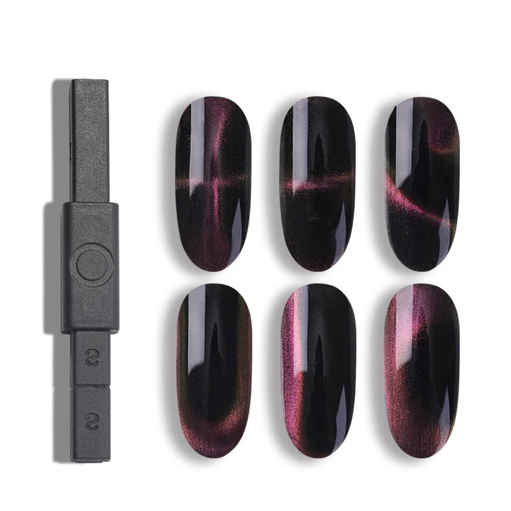 

Black Nail Art Cat Eye Magnet Multi-function S-shaped Striped Pattern Nail Stok Magnet Strong Cat Eye Glue Magnet Stick TSLM1