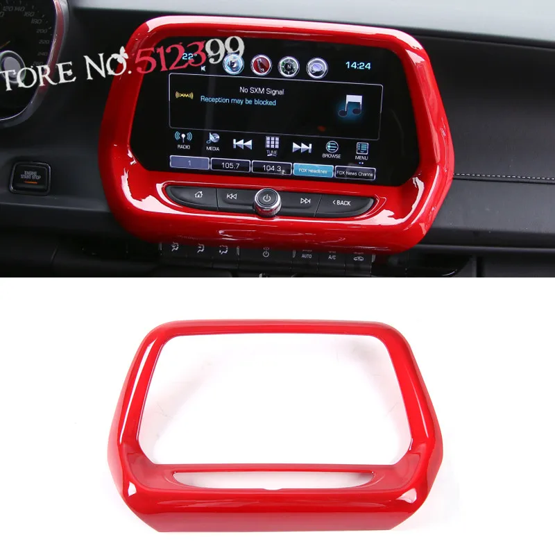 

1* Car Innterior ABS Interior Dashboard Navigation Cover Trim For Chevrolet Camaro Sixth Gen. 2016 2017 Car Accessiores Styling