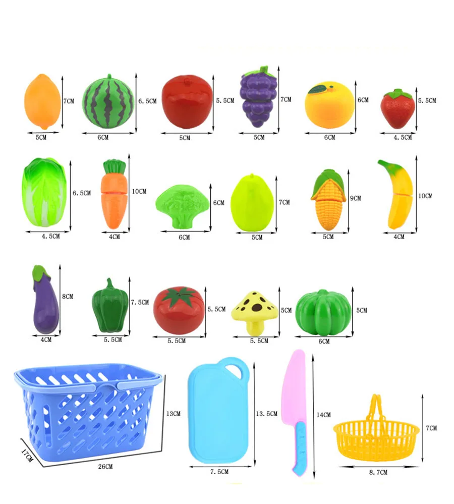 24 шт. классическая игрушка пластиковая кухня еда фрукты овощи наборы пиццы резка Ролевые Игры развивающие безопасные игрушки подарки для детей
