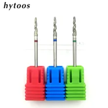 HYTOOS 3Pcs/lot Spiral Diamond Nail Drill Bit 3/32″ Rotary Burr Manicure Cutters Electric Nail Drill Accessories Mill Tools